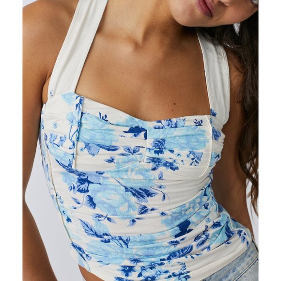 FREE PEOPLE Ginger Snap Top / Ivory Toile Combo - Picture 7 of 8